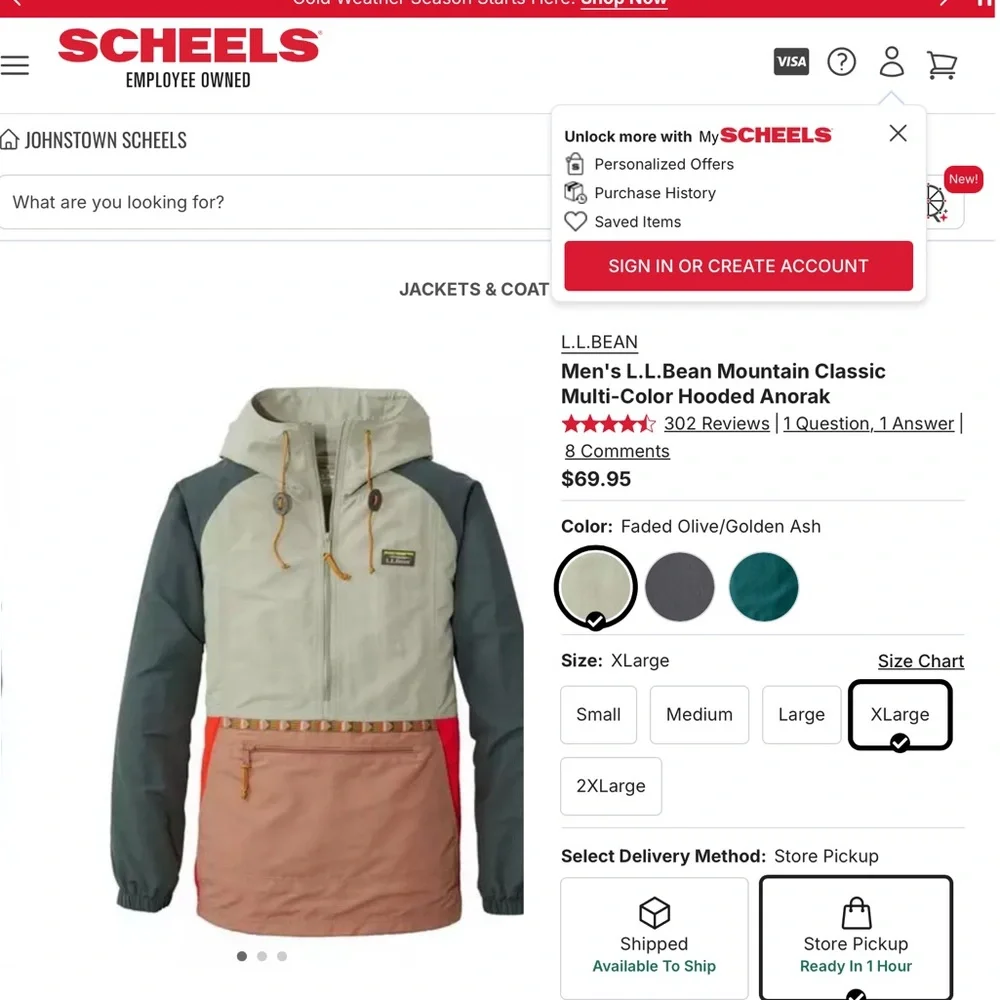 L.L. Bean Mountain Classic Multi-Color Hooded Anorak - Picture 16 of 16